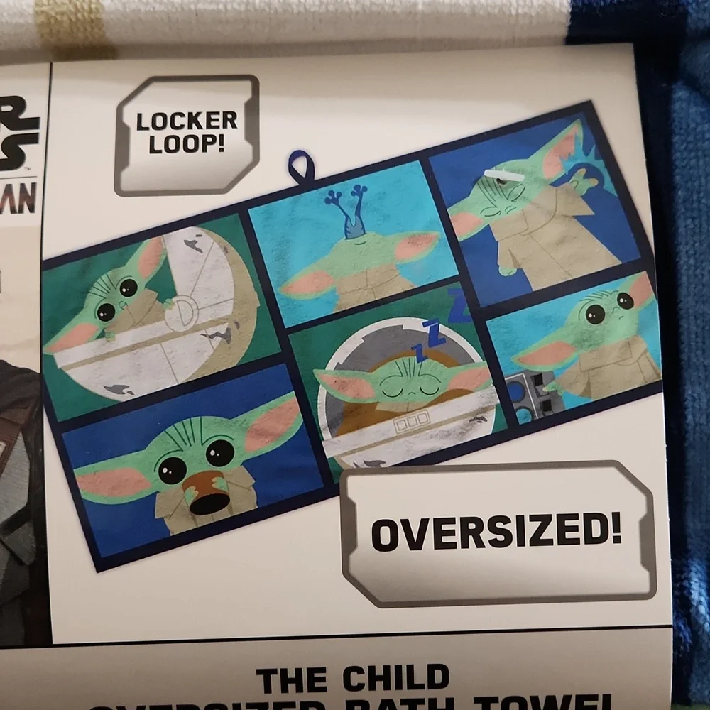 NEW Star Wars The Mandalorian Grogu Scenes Bath Towel